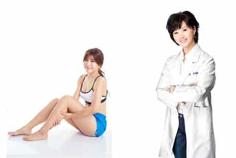 女中醫師吳明珠（右）指出，多推揉小腿肚（左）可助經絡消脂。（圖片提供／時報出版）