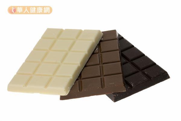 白巧克力的可可含量較低，而且脂肪和熱量往往更高。