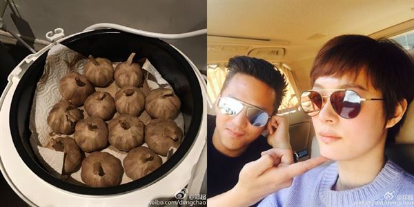 大陸藝人鄧超分享老婆孫儷花了12天製作的黑蒜。（圖片／取材自鄧超微博）