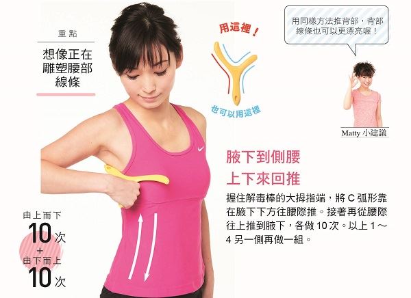 按出妳好曲線~手臂、腋下、腰部線條一次達成! 按出妳好曲線~手臂、腋下、腰部線條一次達成!